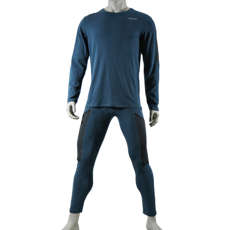 Mens Mens Merino Wool Baselayer Color Blocked Set Set