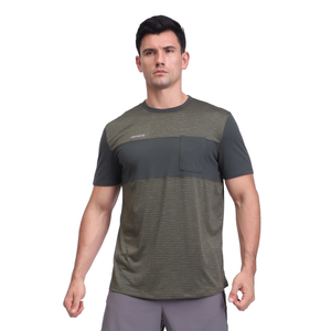 Мужская бег на сухой футболка спортивная панель с коротким рукавом