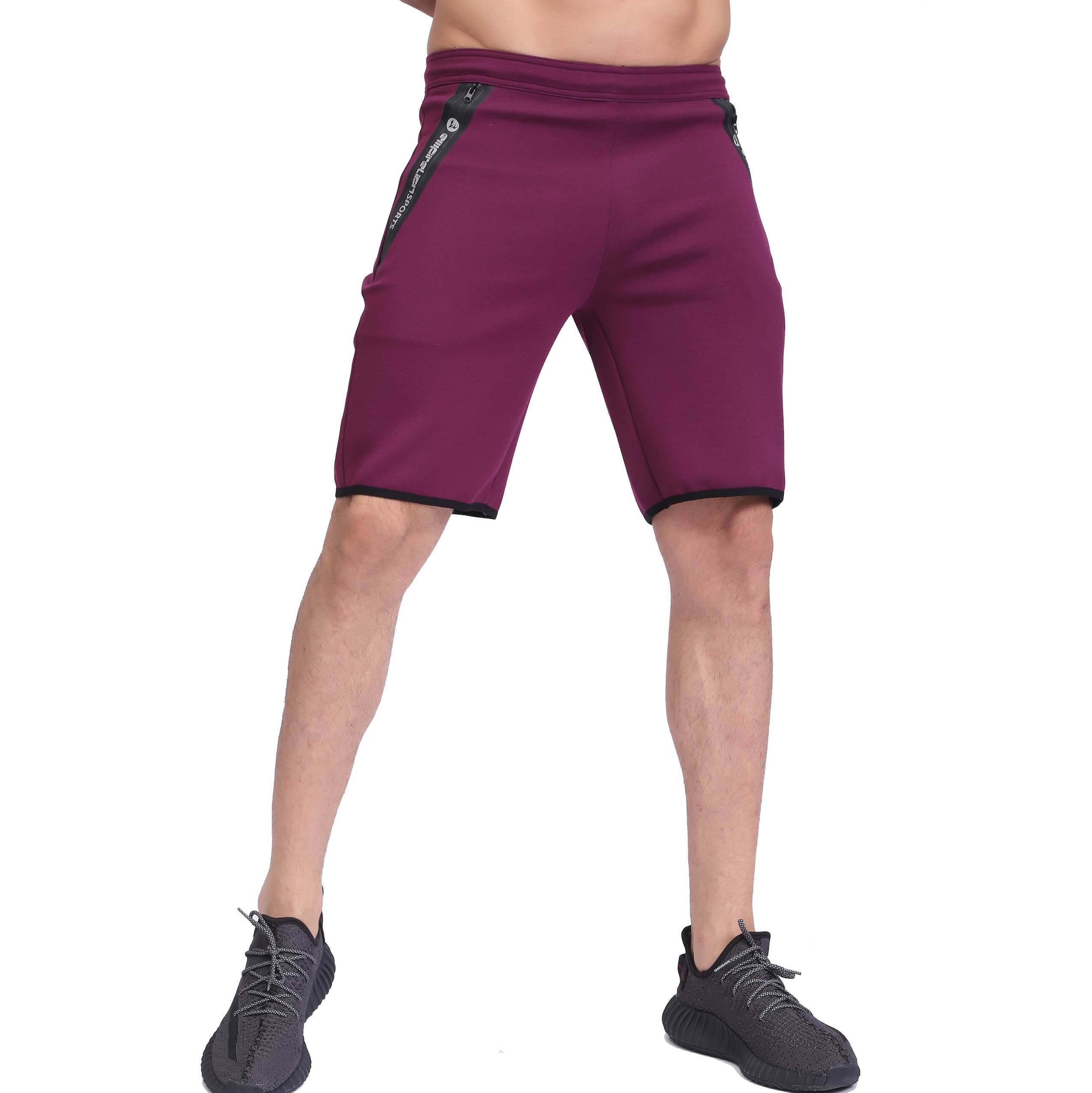Мужские спортивные шорты для бега с эластичной резинкой на талии и карманами на молнии