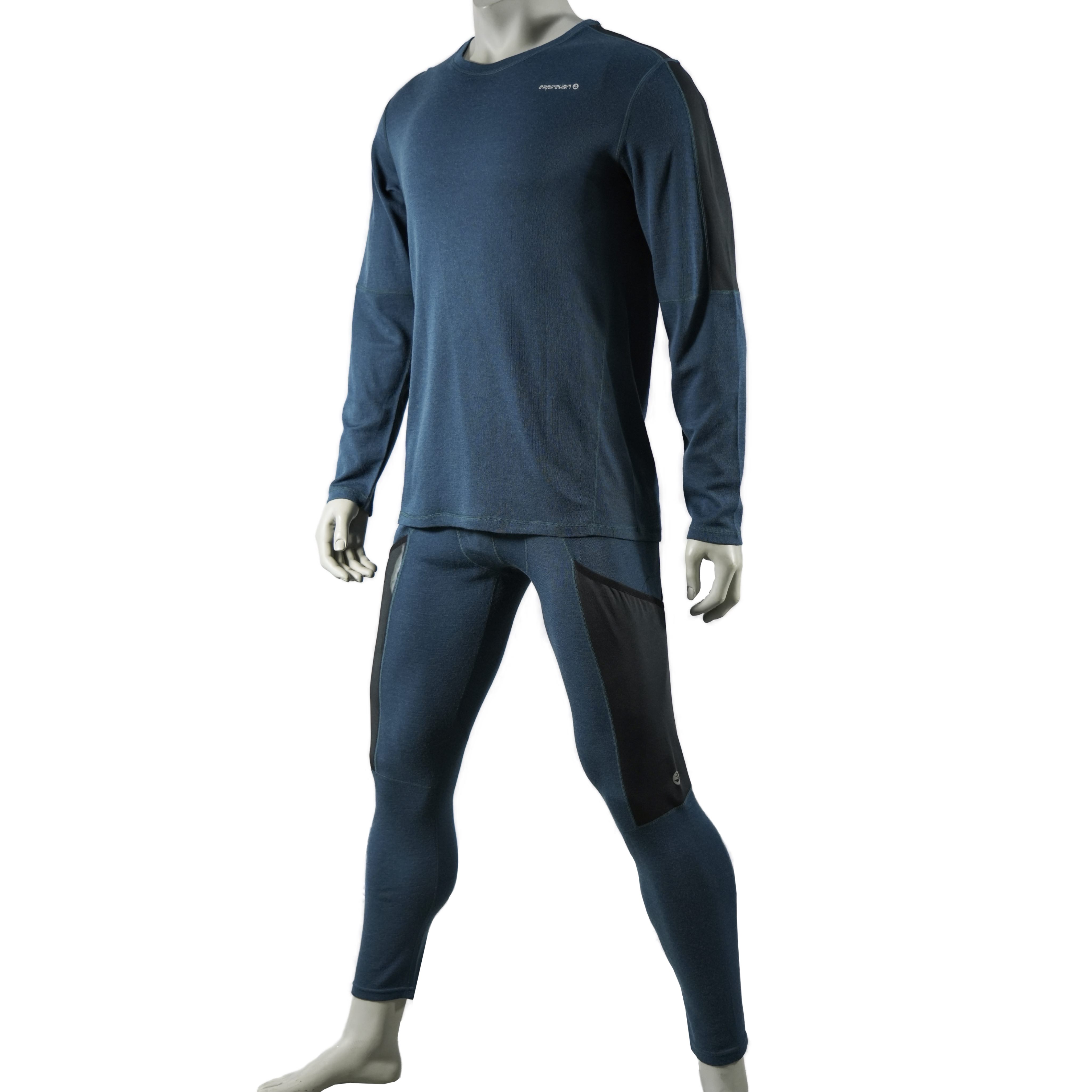 Mens Mens Merino Wool Baselayer Color Blocked Set Set