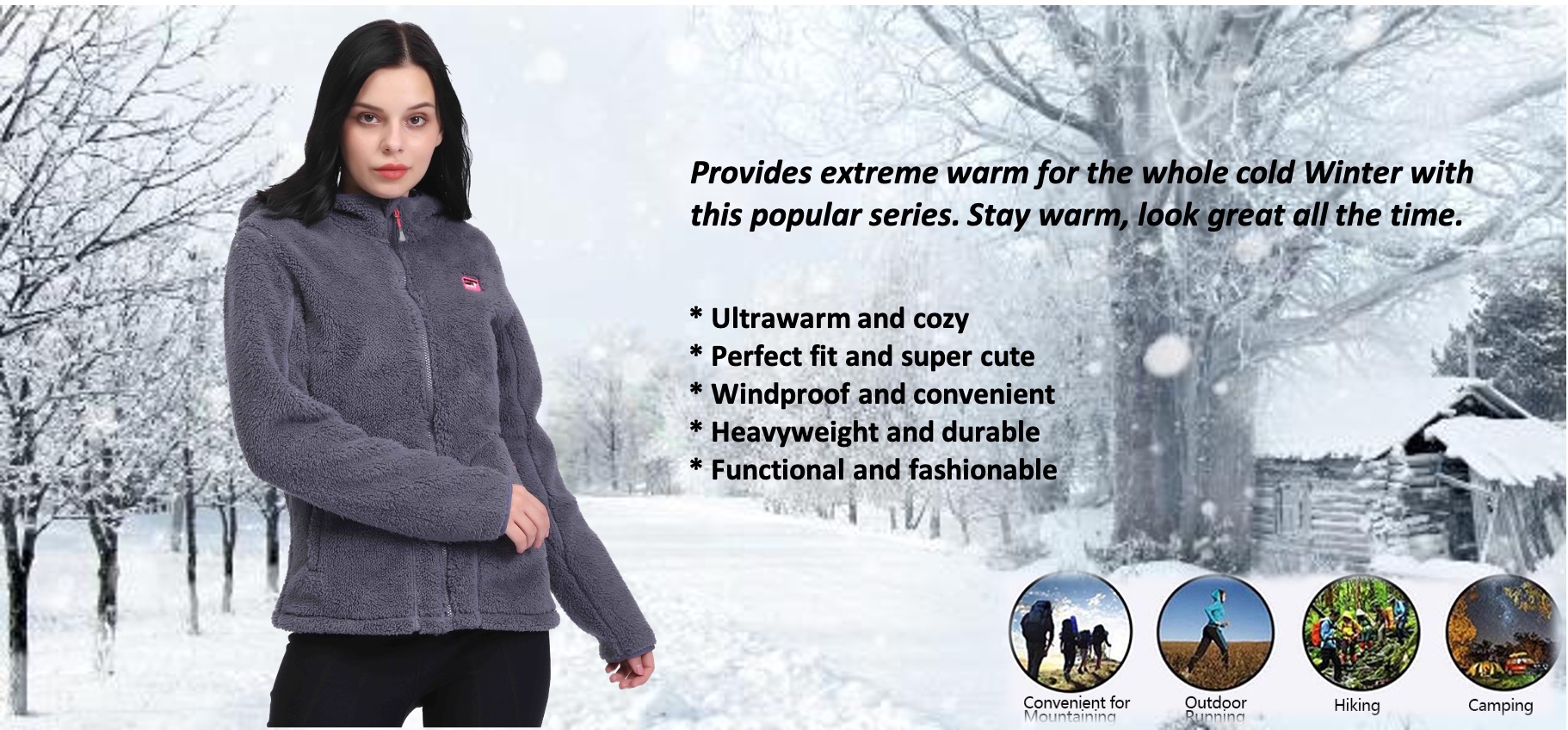 Шерпа куртка с капюшоном